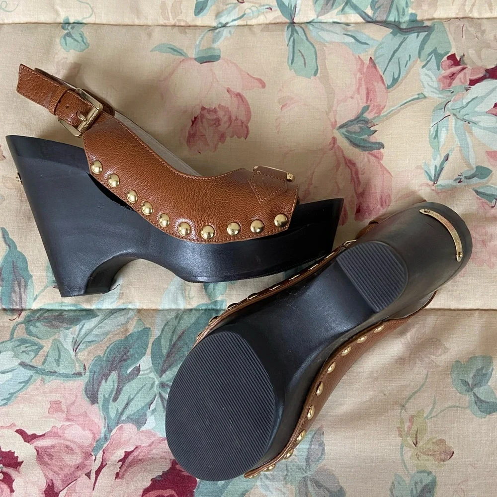 Michael Kors Brown Wedge Sandals - Picture 5 of 7